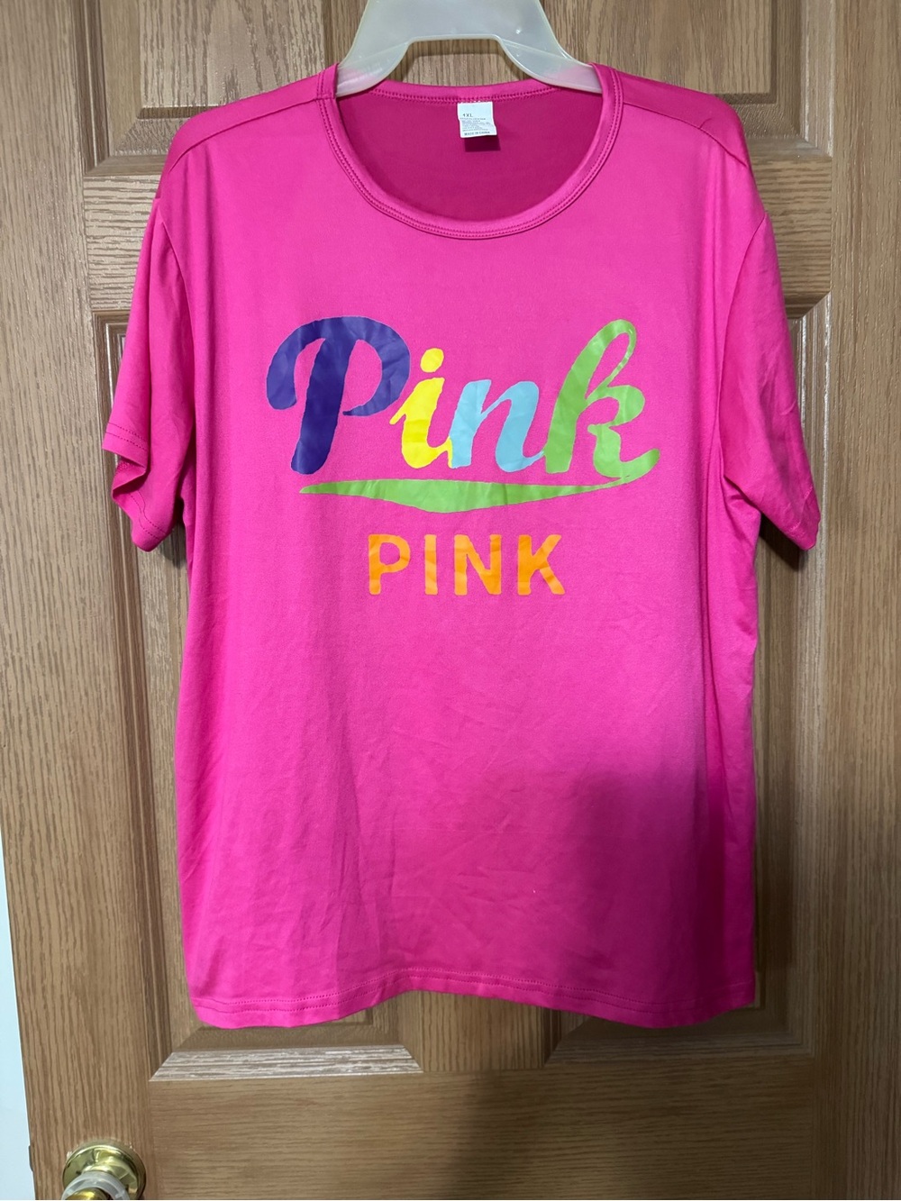 Bright Fuchsia 2 Piece Short Set Elastic Waistband Shorts/Oversized Tee 1XL EUC - Picture 3 of 7